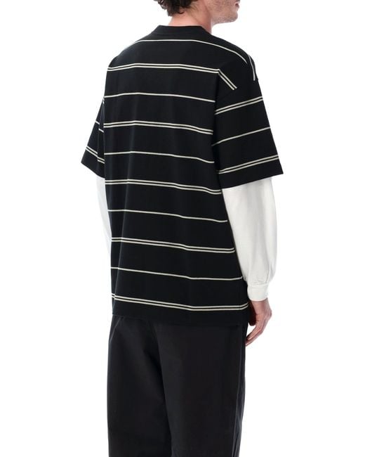 Comme des Garçons Black Comme Des Garçons Homme Striped Cotton Layered T-Shirt