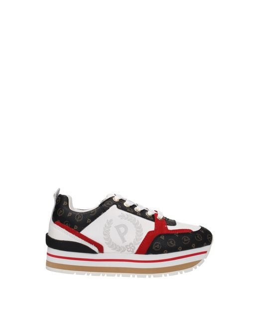Pollini Red Sneakers Donna Tessuto Bianco/Rosso