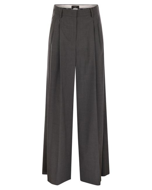 Weekend by Maxmara Gray Adelfi Stretch Wool Trousers