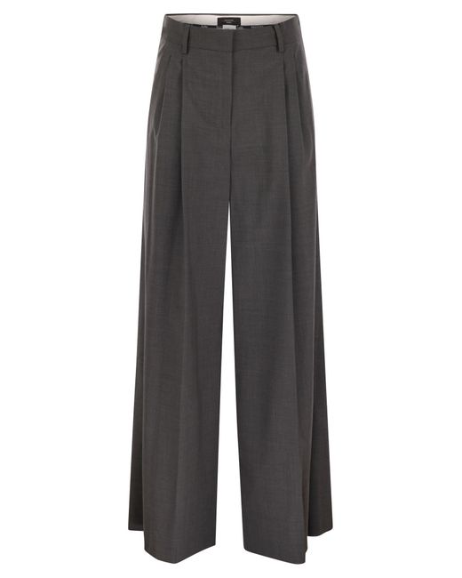 Week-end Max Mara Adelgi Stretch Wool pantalon Weekend by Maxmara en coloris Gray