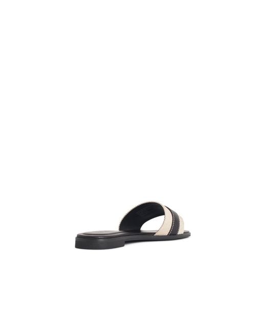 Tory Burch White 'Romy' Leather Blend Slippers