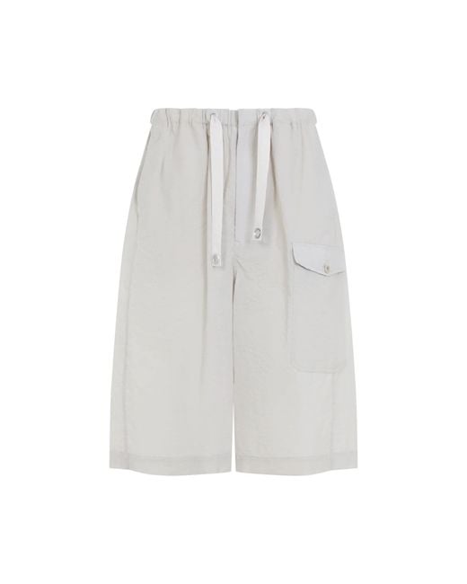 Lemaire White Cargo Easy Shorts