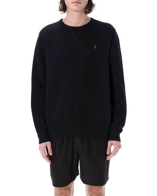 Polo Ralph Lauren Black Cotton-Blend Crewneck Sweatshirt