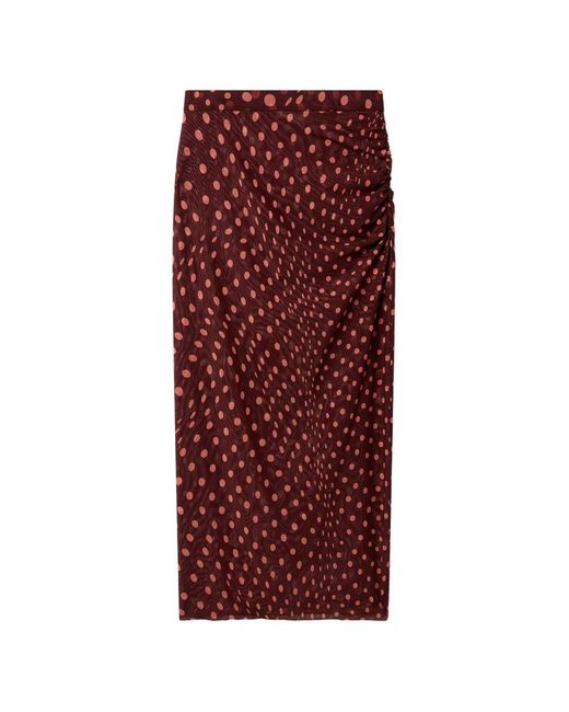 Stella McCartney Red Polka Dot Long Skirt