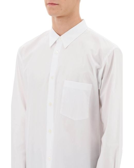 Comme des Garçons Maxi Shirt in Popeline in White für Herren