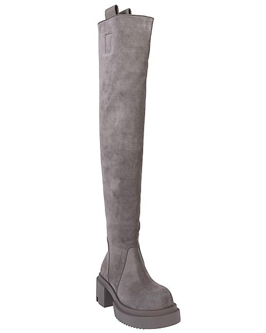 Rick Owens Brown Suede Leather Boots