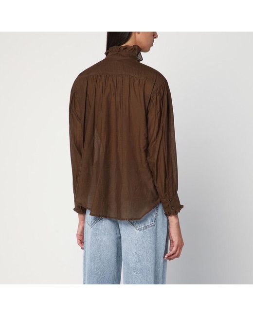 Isabel Marant Brown Isabel Marant Étoile Kaki Pamias Shirt With Ruffles