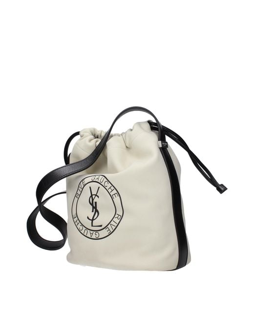 Saint Laurent Natural Rive Gauche Crossbody Bag Suede