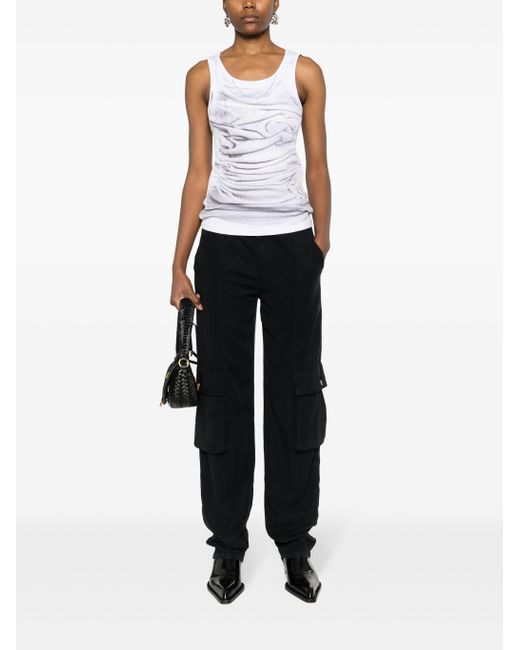 Moschino Black Straight-Leg Cargo Trousers