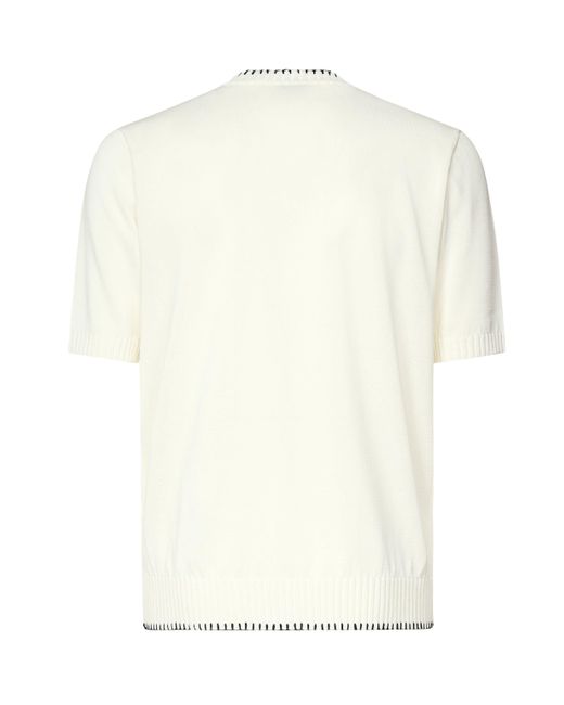 Eleventy Hoogste Wit Gebreide T -shirt in het Natural voor heren
