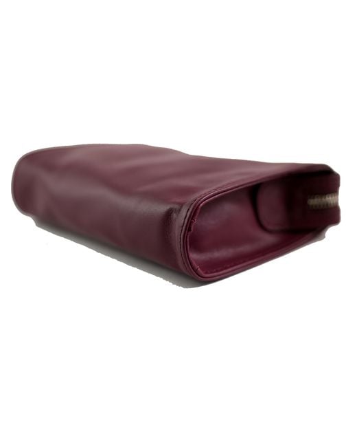 LA ROSE Red Minimal Leather Make Up Bag