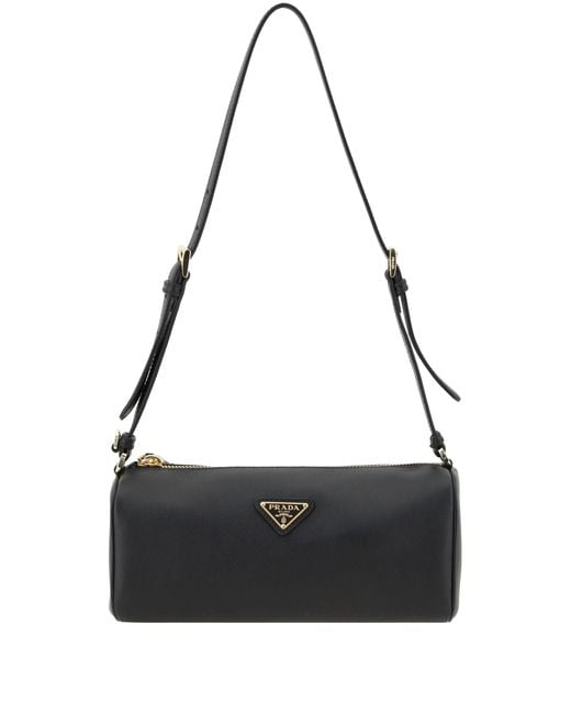 Prada Black Triangle Logo Shoulder Bag