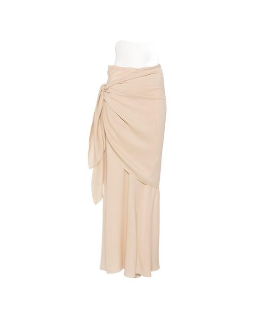 Cortana White Isolde Silk Long Skirt