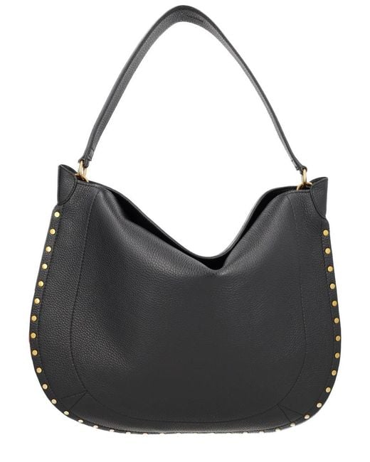 Isabel Marant Black Oskan Hobo Soft Grained Leather Bag
