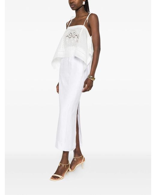 Self-Portrait White Embroidered Top