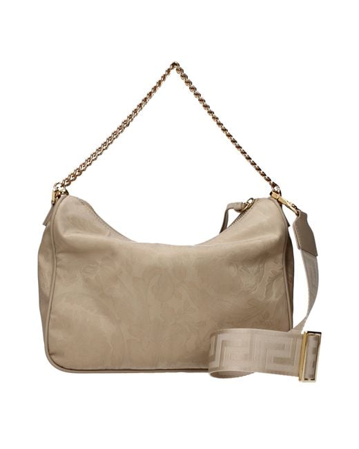 Versace Natural Hobo Handbag/Sand Fabric