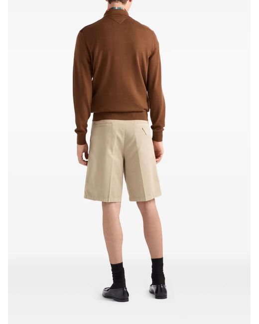Bermudas Con Pinzas Prada de hombre de color Natural