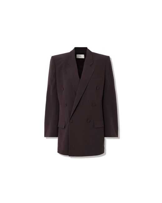 Saint Laurent Brown Double-Breasted Silk-Crepe Blazer for men