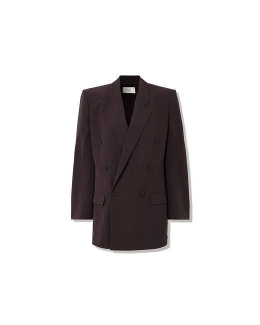 Saint Laurent Brown Double-Breasted Silk-Crepe Blazer for men