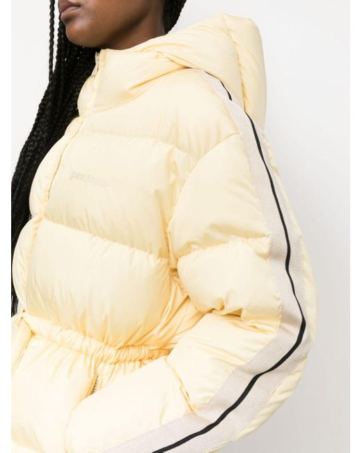 Palm Angels Natural Gefütterte Jacke Mit Streifen