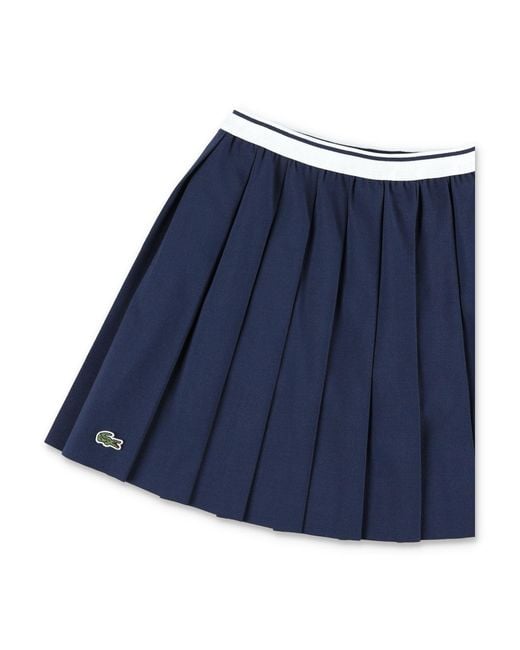 Lacoste Blue Chic Girls Pleated Mini Oxford Skirt