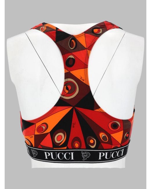 Emilio Pucci Red Top Bra Con Stampa