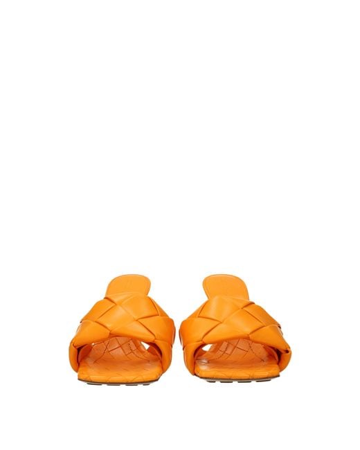 Bottega Veneta Orange Sandals/Mandarin Leather