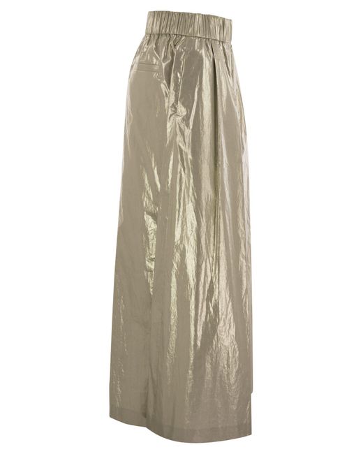 Peserico Natural Laminated Cotton Poplin Trousers