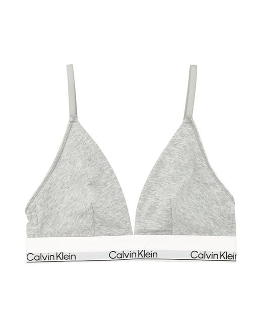 Calvin Klein White Icon Cotton Modal Triangle Bralette