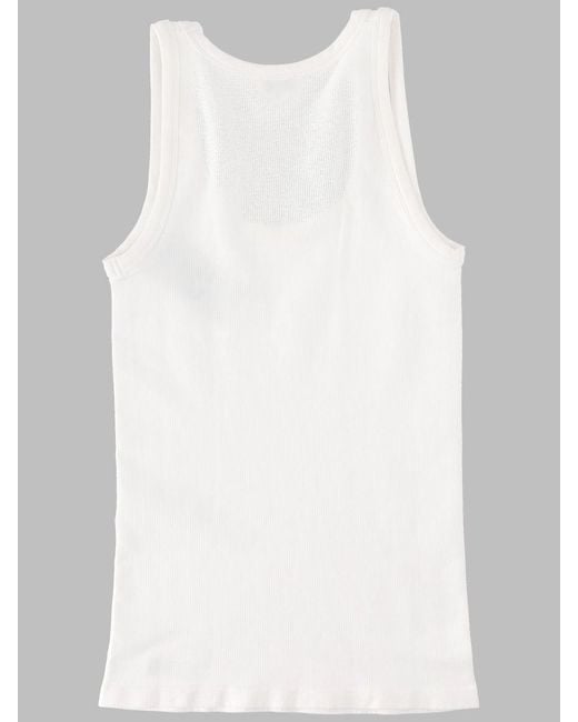MM6 by Maison Margiela White Tank Top Elasticizzato