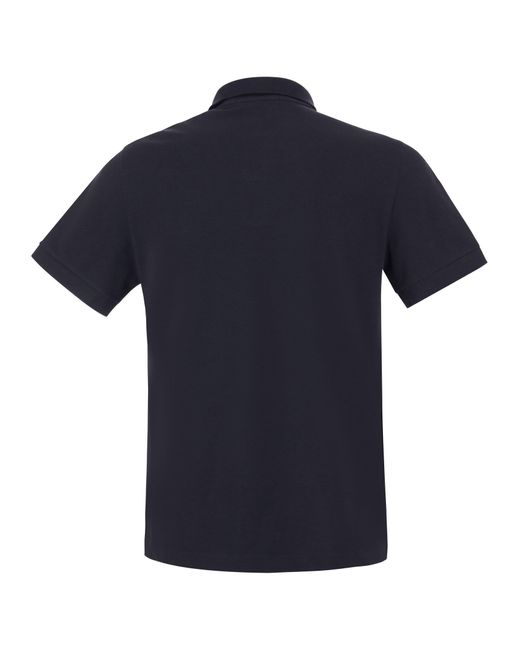 Slim Cotton Polo Shirt di Stone Island in Blue da Uomo