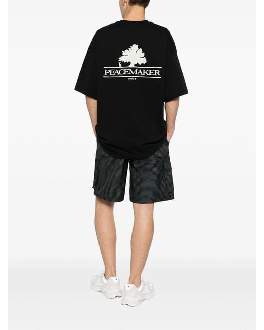 Oamc Peacemaker Black Oversize Tee Tree Over Print