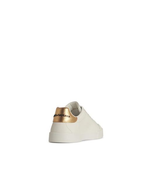 Dolce & Gabbana Metallic 'Portofino' Lear Sneakers for men