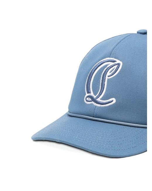 Christian Louboutin Blue Canvas Baseball Cap for men