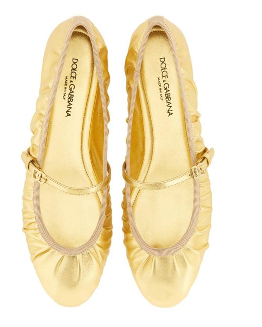 Dolce & Gabbana Natural Mordoru00C9 Nappa Ballerina