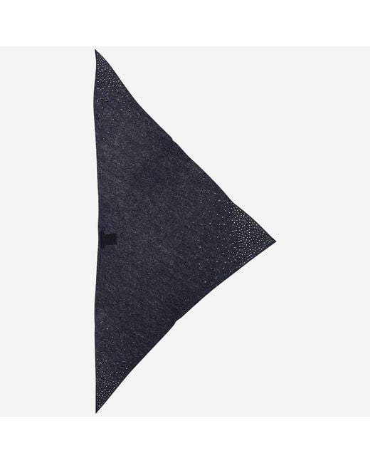 Faliero Sarti Blue Cashmere Scarf With Swarovsky