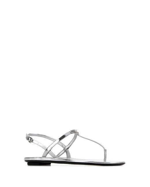 Prada White Solid Sandals