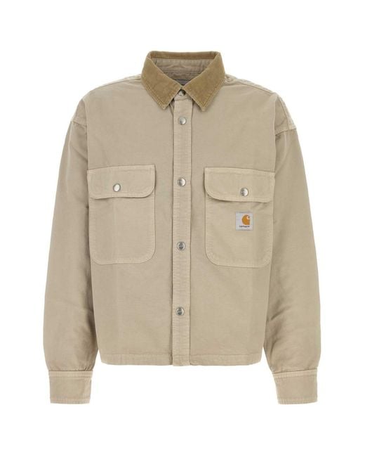 Carhartt Natural Sand Cotton Prescott Shirt Jacket