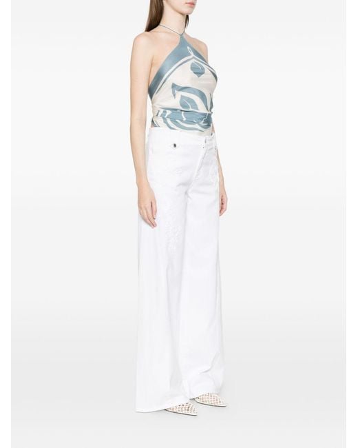 ERMANNO FIRENZE White Flared Denim Jeans