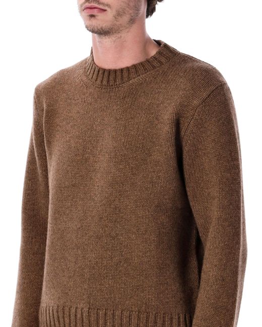 Studio Nicholson Brown Cree Yak And Merino Wool Knit Sweater for men