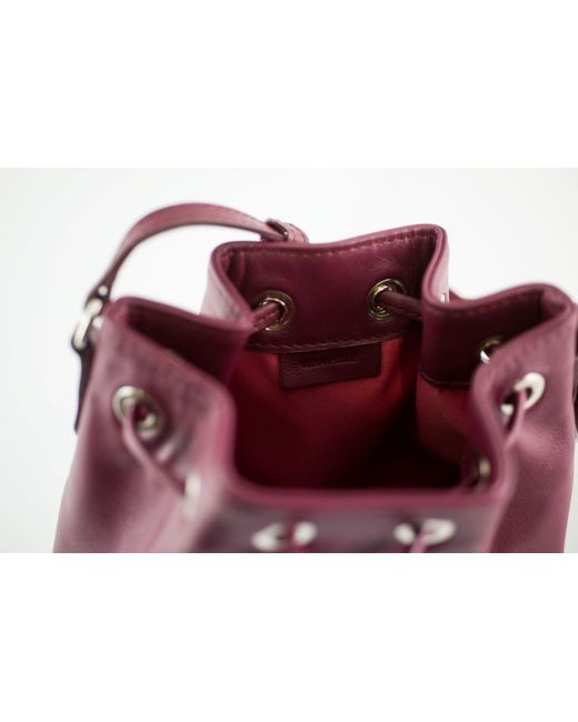 LA ROSE Red Leather Satchel Bag