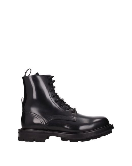 McQueen Black Stivaletti Uomo Pelle Nero for men