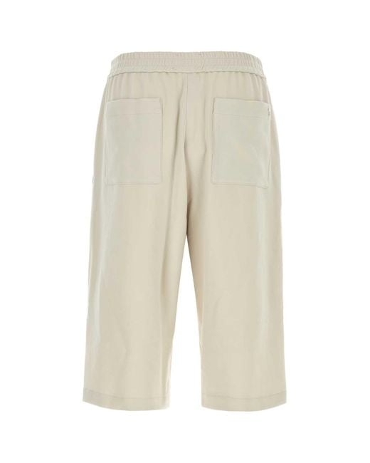 AMI White Chalk Cotton Bermuda Shorts for men