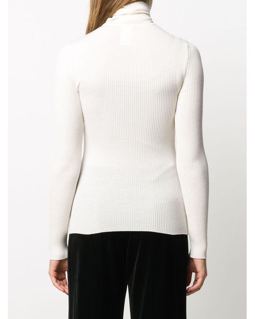 Wolford White Wool Turtle-Neck Sweater