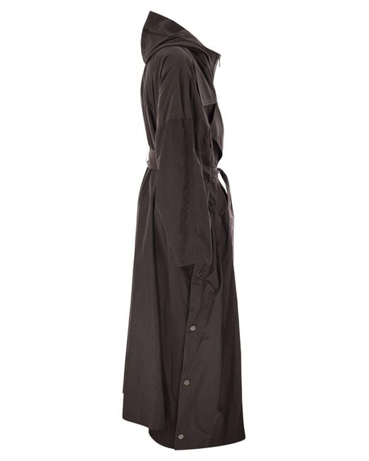 Sportmax Black Barbra1234 Übergroßer Taft-Trenchcoat