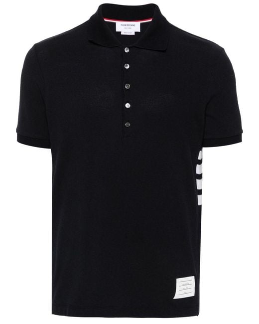 Thom Browne Poloshirt Mit Logo-Streifen in Black für Herren