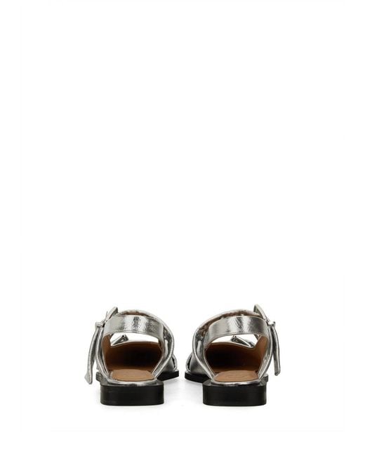 Ganni White Ballerina With Buckle