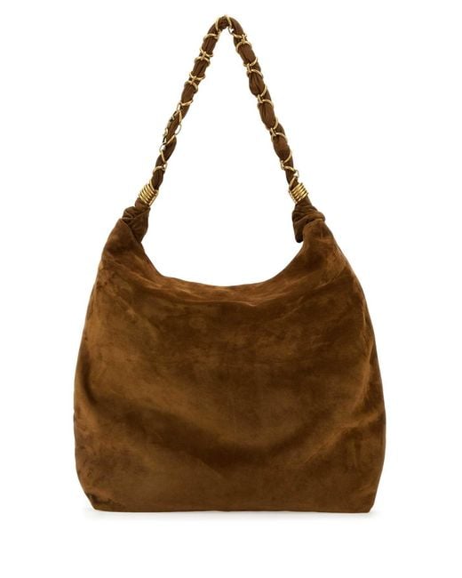 Saint Laurent Brown Caramel Suede Amalia Shopping Bag
