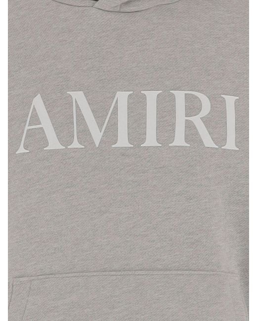 Amiri Gray Cotton Sweatshirt With Hood And Contrasting Logo Detail for men