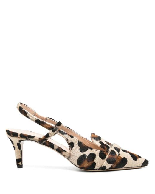 P.A.R.O.S.H. Multicolor 70Mm Leopard-Print Slingback Pumps